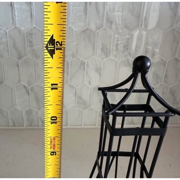 Eiffel Tower Shaped Metal Clock 11" Black Stand With White Dial - Picture 4 of 8